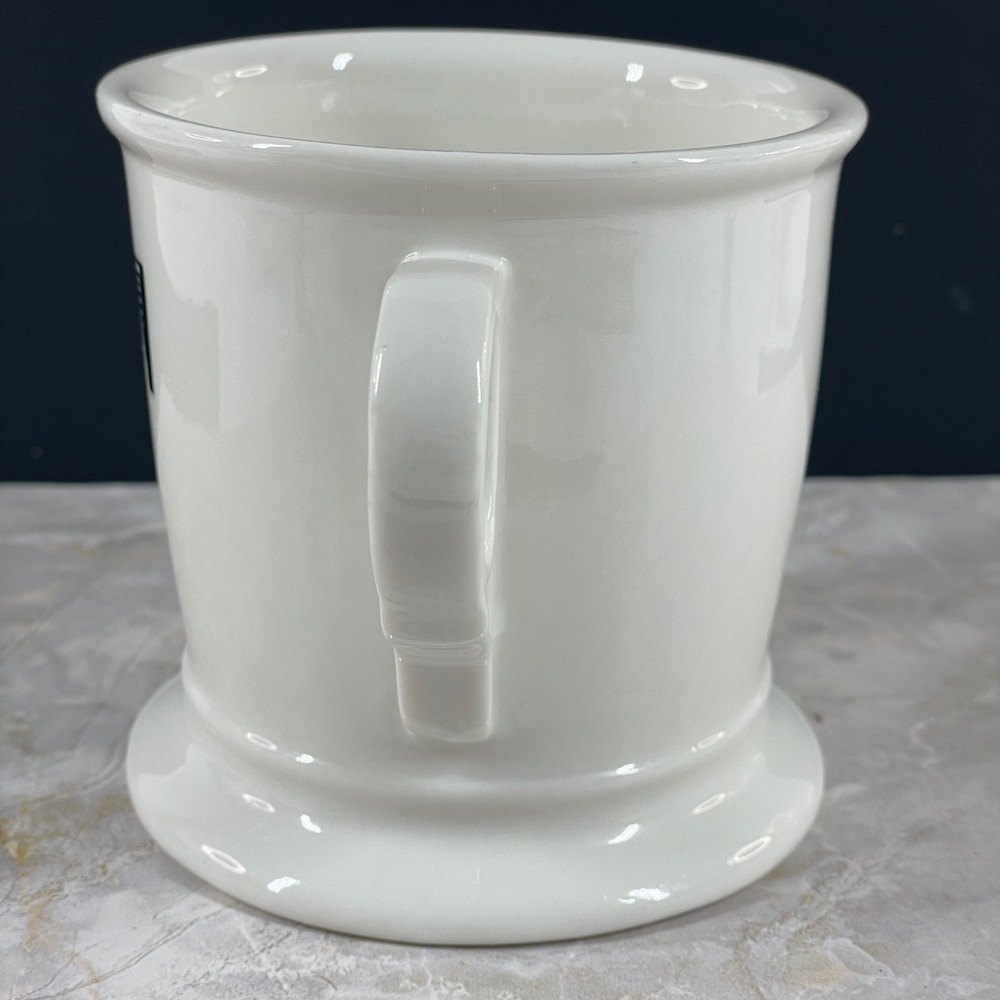 Anthropologie Monogram Letter T Ceramic Coffee Mug White Black Pedestal Large - Picture 4 of 9